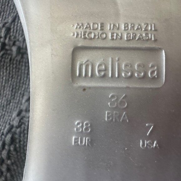 Melissa Silver Flats with Bow Accent - Picture 3 of 4